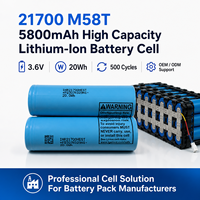 Grosir Baterai Lithium Ion 21700 M58T 3.6V 5800mah Grade A, Kapasitas Tinggi dan Handal, Daya Tahan Tinggi