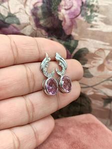 Pendientes de Plata de Ley 925 con Circonita Cúbica Rosa para Mujer, Diseño Clásico y Compacto, Joyería de Moda, Regalo para Fiestas - Product Image 2