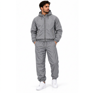 Mens Outdoor Custom logo 100% polyester Fabric <b>Tracksuit</b> Wholesale <b>Gym</b> fitness Plain Nylon Windbreaker sports <b>Tracksuits</b> - Product Image 1