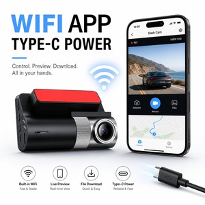 Dash Cam Anteriore 4K e Posteriore 1080P, Doppia Lente, DVR per <span class=keywords><strong>Auto</strong></span> con WiFi Integrato, Schermo IPS da 3 Pollici, Batteria da 200mAh, Tipo C, H265, <span class=keywords><strong>Auto</strong></span> - Product Image 5
