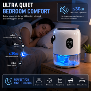 Luftentfeuchter 1000 Ml Ultra Leiser Elektrischer Feuchtigkeitsabsorber 7 Buntes Nachtlicht, 2 Arbeitsmodi Touchscreen Air Dryer - Product Image 5