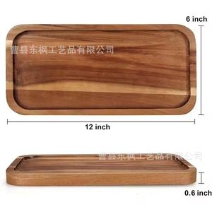 Dongfeng Wooden Rectangular Food <b>Tray</b> Acacia Wood Multifunctional Serving <b>Tray</b> For Snacks Fruit Cheese <b>Dinner</b> Plate - Product Image 2