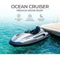 Jet-boat électrique personnalisable, écologique et luxueux, 15 kW, monoplace, avec volant, Sea Go Kart, scooter aquatique, bleu argenté
