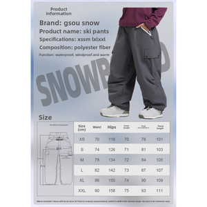 Pantalones de Snowboard Estilo Cargo Americanos Impermeables 20k, Pantalones de Esquí Profesionales Unisex con Múltiples Bolsillos y Resistentes al Viento - Product Image 3