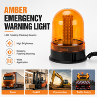 Luz de Señalización para Camiones, 12-24v, Magnética, Ámbar, de Emergencia, Giratoria, Intermitente, con Luces LED