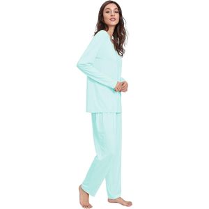 Conjunto de Pijama de Viscosa de Bambú Personalizado para Mujer, Ropa de Dormir de Manga Larga, Pijamas Cómodos de Invierno, Tallas S-4X - Product Image 6
