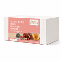 Sachets de thé blanc cru vieilli MWTEA, Reishi et datte rouge, 2,5g x 30, boîte de vente au détail, fournisseur en gros OEM ODM marque privée
