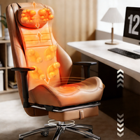 Fauteuil de massage pliable ergonomique avec pétrissage, vibration et compresse chaude pour le dos et la nuque (chaise d'ordinateur)