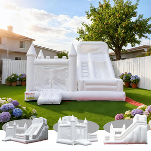 Château gonflable de mariage blanc QY Built, château gonflable à sauter, fosse à balles, toboggan aquatique gonflable, garantie de 3 ans, installation facile - Product Image 2