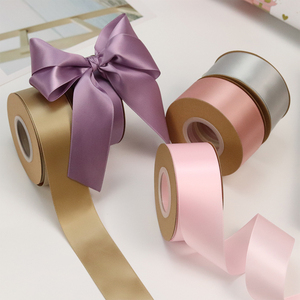 Fabrieksdirect groothandel hoge kwaliteit 100% polyester 38mm effen kleur gerecycled satijnen lintrol op maat gemaakt verse bloemen cadeau - Product Image 5