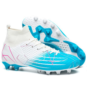 Logo personalizzato personalizzato donna ragazzi professionale AG FG TF <span class=keywords><strong>Football</strong></span> boot EU 47 US 13 Plus Size allenamento uomo pelle scarpe da calcio stivali - Product Image 1