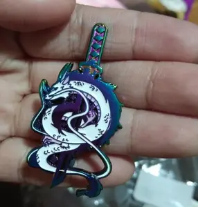 Pin Kerah Logam Samurai Katana Ghibli Kustom Naga Samurai Pin Kerah Logam Pin Lapel