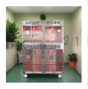 <span class=keywords><strong>Cage</strong></span> pliable de luxe en acier inoxydable pour animaux de compagnie avec plateau en plastique – Boîte vétérinaire domestique très vendue pour chiens - Product Image 5