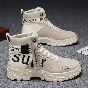 Chaussures de travail montantes pour hommes en maille respirante de haute qualité, style coréen, sportives, tendance, décontractées, à enfiler, confortables pour la marche, tendance mode - Product Image 5
