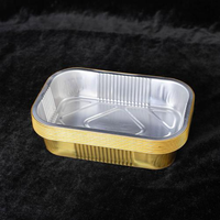 Boîte d'emballage à emporter en aluminium doré scellée 330 ml pour four, friteuse à air, barbecue et riz cuit