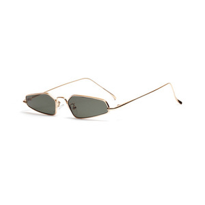 Lunettes de soleil rétro noires à petite monture avec logo personnalisé, lunettes de soleil en métal pour femme, petites lunettes de soleil polygonales 2021 - Product Image 6