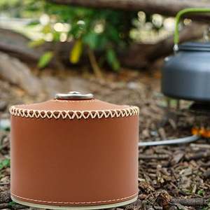 En stock : Housse de protection rétro en cuir PU cousue à la main pour bouteille de gaz, 230g/450g, pour le camping en plein air. - Product Image 4