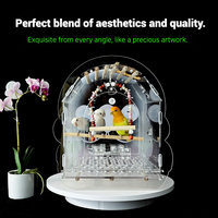RCOM Huangjie Perroquet Équipement Design Créatif avec Plusieurs Motifs Vivid Engaging 360 ° Panoramique Vue Cage Acrylique