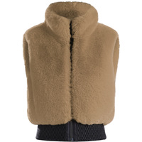 Combinaison de ski d'hiver de style européen américain pour femmes avec fermeture à glissière gilet à fourrure pour la chaleur coupe-vent pour vêtements de ski et de neige