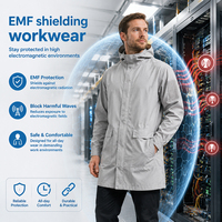 Manteau de travail à capuche anti-ondes électromagnétiques (EMF) longueur hanche, protection 40 dB, en fibre d'acier, vêtement anti-radiation