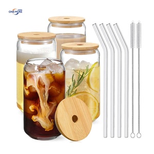 Glass <strong>Tumbler</strong> Cups with Bamboo Lids and Straws <strong>Mason</strong> <strong>Jar</strong> Drinking Glasses for Hot Cold Beverages - Product Image 6