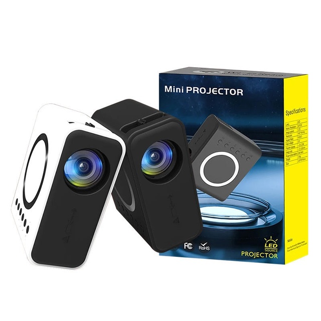 YT300 Factory Price Wire+Wireless Phone Connection Mini Video Projector 25ANSI 320*240P Resolution Children Projector
