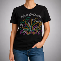 Motif de transfert thermocollant personnalisé papillon et fleur en strass pour la décoration de t-shirts et de vêtements, vente en gros