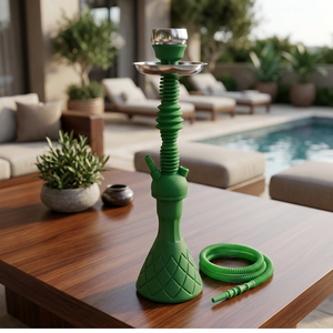 Tuyau de chicha rétractable en silicone multicolore de qualité supérieure, base à motif diamant, détachable, pour narguilé - Product Image 2