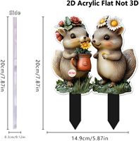 Décoration de jardin hérissons mignons, panneau plat 2D en acrylique coloré, petit ornement animalier pour intérieur, extérieur, jardin, pelouse, pot