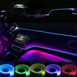 แถบไฟ LED RGB ควบคุมบรรยากาศภายในรถด้วยแอปไฟสร้างบรรยากาศ8สี DIY เพลง8M ไฟเบอร์ออปติก - Product Image 6