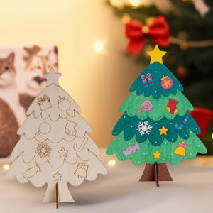 Unfinished Handcrafted <strong>Christmas</strong>-style Wooden Ornaments for <strong>Christmas</strong> White Base Graffiti Ornaments ForChristmas Tree <strong>Decoration</strong> - Product Image 2