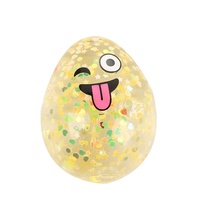 Jouet anti-stress en plastique à presser, simulation œuf de Pâques, avec paillettes dorées en poudre de maltose, à libération lente