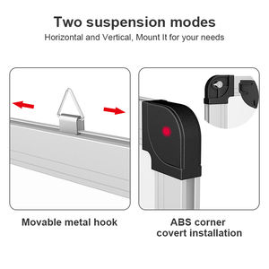 Pizarra Blanca Magnética Redsun de 30x40 40x60cm, Material de Vidrio, Marco de Acero, Pizarra Blanca de Aluminio, Suministros Educativos para la Escuela y el Hogar - Product Image 4