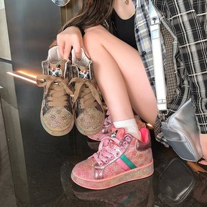 2026 Autumn New Full Star Rhinestone Women Sneakers Luxury Heavy Craft <b>Rainbow</b> Splicing Designer Casual Sport Shoes - Product Image 4