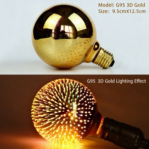 Bombilla LED Edison Vintage 3D con Efecto de Fuegos Artificiales, Colorida, Luz Decorativa Blanca Cálida para Bodas, Navidad y Ambiente Festivo - Product Image 6