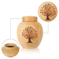 Urna de Bambú para Cremación de Mascotas, Biodegradable, Ecológica, con Grabado de Árbol de la Vida, Recuerdo Natural para Perros, Gatos y Animales Pequeños
