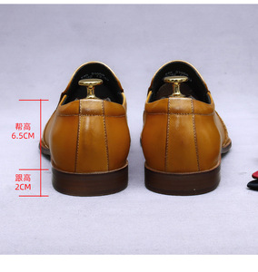 Scarpe Eleganti <span class=keywords><strong>da</strong></span> Uomo <span class=keywords><strong>in</strong></span> Vera <span class=keywords><strong>Pelle</strong></span> per Ufficio e Cerimonie, Taglie Grandi 37-46, Primavera-Autunno - Product Image 6