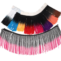 Erkoumi 20cm DIY Accessoires Ombre Tassel Garniture Space-Dyed Tassel Fringe pour Costumes de Danse Latine Robes Accessoires pour la Maison