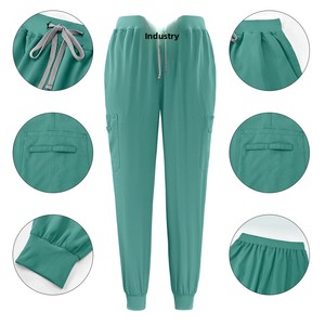 Conjuntos de Uniformes de Verano para Salón de Belleza, SPA, Personal de Enfermería y Medicina, Unisex, de Dos Piezas, en Tela Dobby de Poliéster Fino, Lavables a Mano - Product Image 2