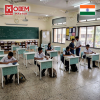 MINYI BRUNO India Ensemble de bureau et chaise double pour projets scientifiques scolaires, table de lecture en plastique