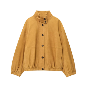 Autumn Women's Breathable Woven Leather <b>Pilot</b> <b>Jacket</b> 2026 New Fashion Vintage Casual Long-sleeved Versatile - Product Image 1