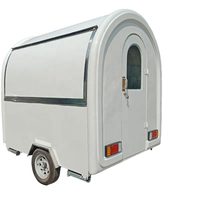 Mini remorque alimentaire mobile ronde blanche personnalisable équipement de cuisine complet pour hamburgers hot dogs café rue restaurant