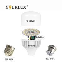 Ampoules LED Anti-Scintillement Forme T 5w 10w 15w 20w 30w 40w 50w 60w, Prix Usine