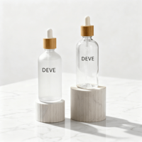 Botol Minyak Parfum Kaca Buram 60ml dengan Tutup Bambu untuk Kemasan Kosmetik Mewah