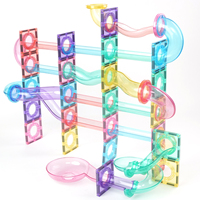 Mntl Wholesale Ensemble de circuit de billes magnétique couleur gelée 115 pièces, blocs de construction pour circuit de billes, jeux de labyrinthe à tuiles magnétiques