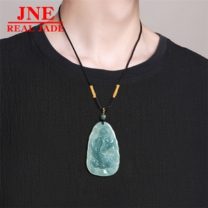 Pendentif en jade naturel de <span class=keywords><strong>type</strong></span> A, jade bleu d'eau, Kweichow Moutai Pi Xiu, pierre de jade glacée, pendentif en jade porte-bonheur pour homme et femme, quatre rencontres - Product Image 4