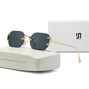 Nouvelles Lunettes de Soleil Sans Monture 2026 pour Femme, Métal Polygone, Verres PC UV400, Type 3, Style Rétro Européen et Américain - Product Image 6