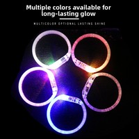 Bracelet lumineux en acrylique, bracelet LED clignotant, logo imprimé personnalisable, parfait pour les concerts en plein air, les fêtes, la course nocturne