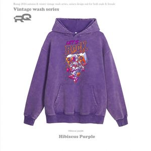 เสื้อฮู้ดแจ็คเก็ตผู้ชายแบรนด์แฟชั่นอเมริกัน คอลเลคชั่นฤดูใบไม้ร่วง/ฤดูหนาว รุ่นใหม่ ทรงหลวม พิมพ์ลายดิจิทัล บุขนด้านใน ลายการ์ตูนฤดูใบไม้ร่วง - Product Image 3