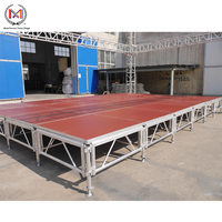 Échafaudage à cadre carré en alliage d'aluminium robuste, scène d'assemblage pour concert 1x2m